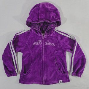 adidas Soft Velour Zip-up Hoodie Sweatshirt